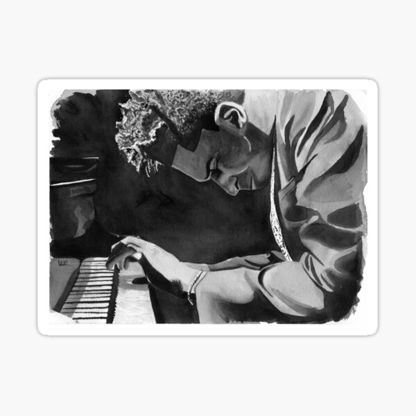 Watercolor painting of Jon Batiste Sticker