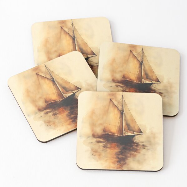 Item preview, Oil painting of old sailing boat, old vintage style designed and sold by ArtRenavet.