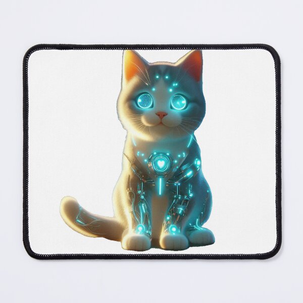 Item preview, Cute Cybernetic Cat: Futuristic Feline Friend designed and sold by MrAI-Store.