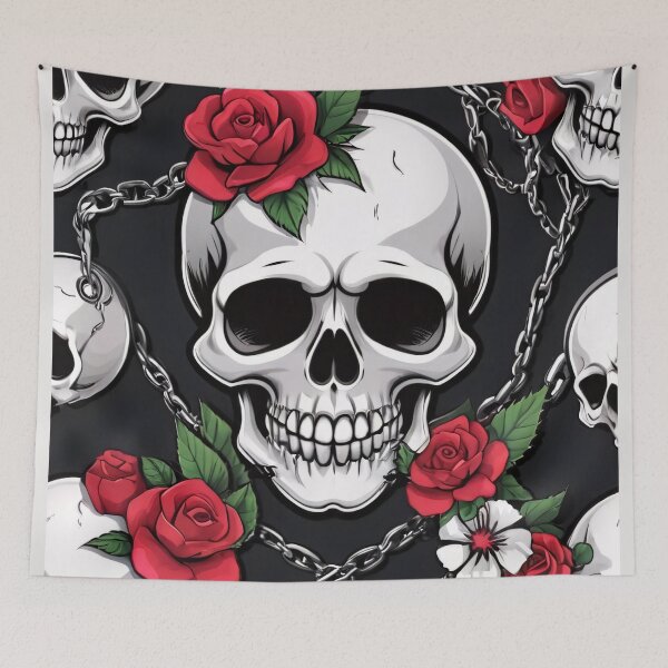 Item preview, Skulls with Rose Flowers Thorns and Chains designed and sold by MadnessEnvelope.