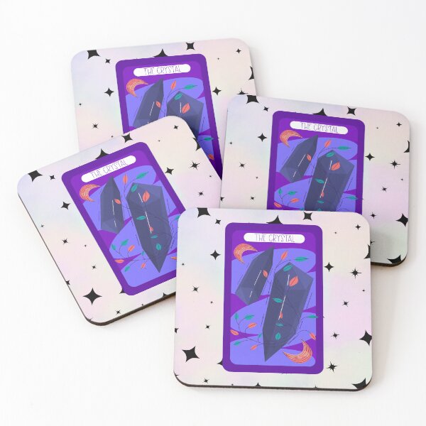 Item preview, Witchy Aesthetic Crystals Tarot Card crescent Moon designed and sold by WildWoodlandWitch.