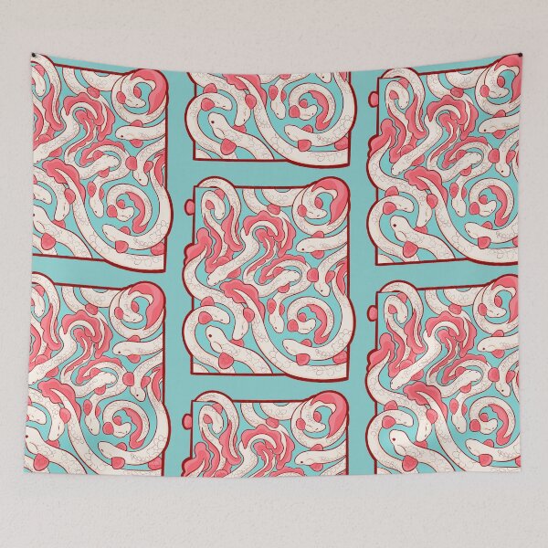 Item preview, Cozy River Eels Illustration | Blue designed and sold by evybenita.
