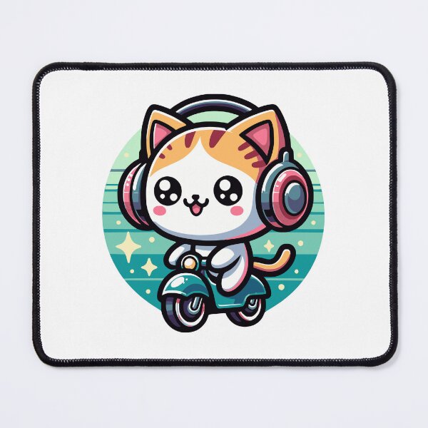 Item preview, Cute kawaii cat on motor scooter designed and sold by SekoOne.
