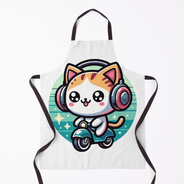 Item preview, Cute kawaii cat on motor scooter designed and sold by SekoOne.