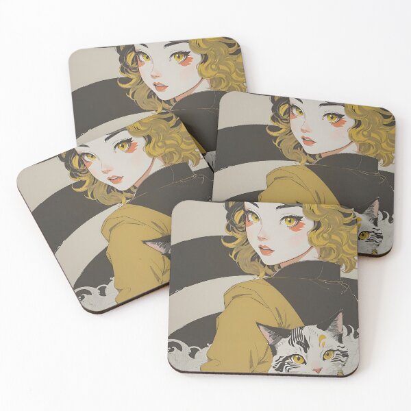 Item preview, Anime Girl and Cat Pastel Manga Style Work designed and sold by OnPointOutfits.