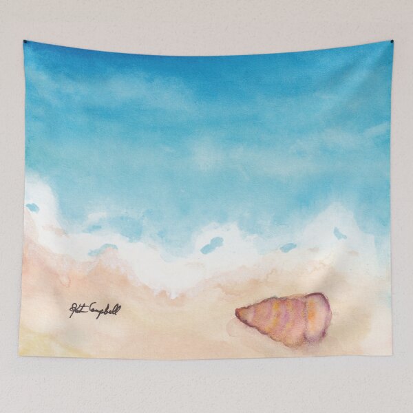 Item preview, Seashore watercolor painting with a shell designed and sold by Kristinesque.