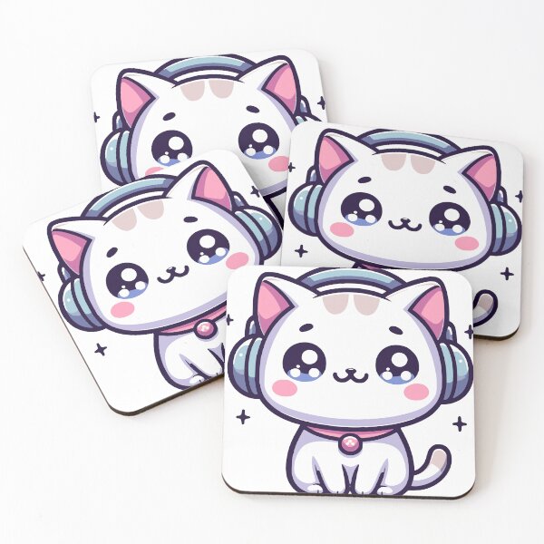Item preview, Kawaii cat with headphones designed and sold by SekoOne.
