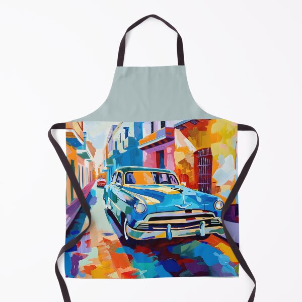Item preview, Old Havana Urban Vibrance - Vintage Classic Blue Car on Colorful Habana Vieja Street AI Generated designed and sold by OlfactoART Studio.