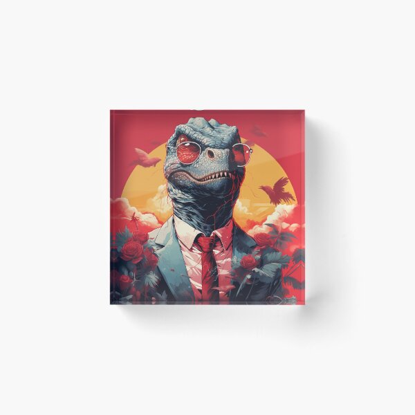 Item preview, Dinosaur In A Suit With Tie Wearing Red Sunglasses designed and sold by ZGigerBarker.
