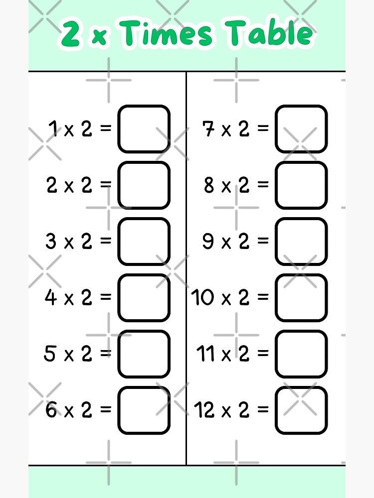 multiplication-table-worksheet-of-number-2-poster-for-sale-by-binsagar-redbubble