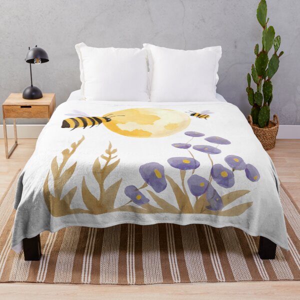 Item preview, Watercolor Moonlit Bee Garden designed and sold by Petalette.
