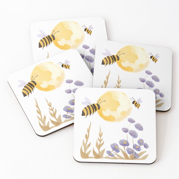 Item preview, Watercolor Moonlit Bee Garden designed and sold by Petalette.