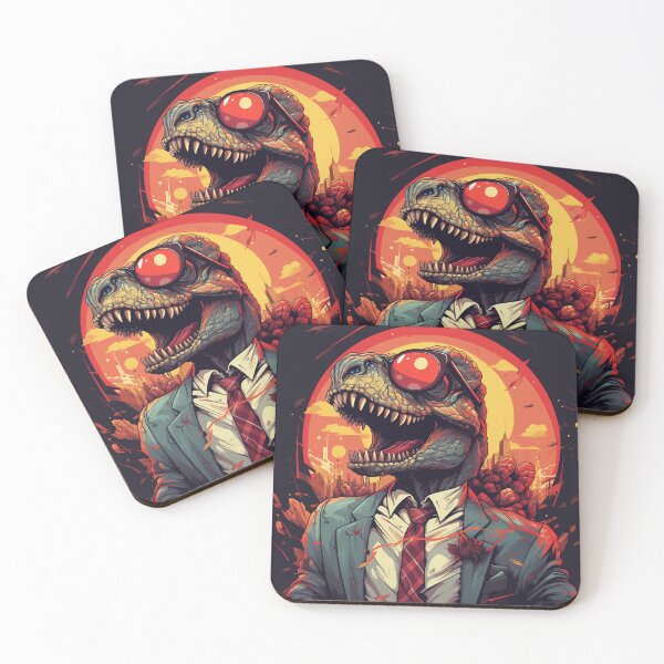 Item preview, Dinosaur In A Suit With Tie Wearing Red Sunglasses Black designed and sold by ZGigerBarker.