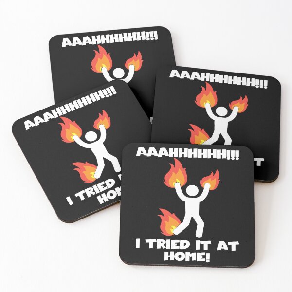 Item preview, Aaahhhhhh!!! I Tried It At Home! Funny Screaming DIY Disaster Figure on Fire Flames designed and sold by André Botes.