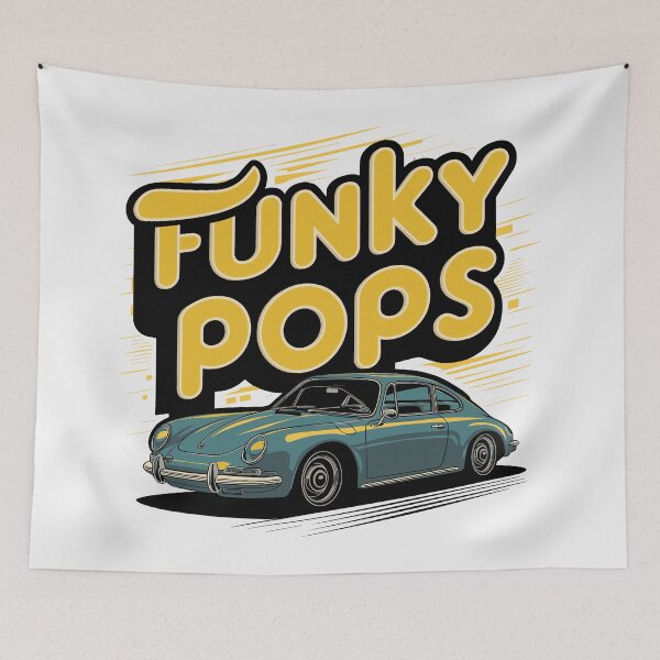 Item preview, Funky Pops - Retro Classic Car Father's Day Art designed and sold by HahaHandlesHub.