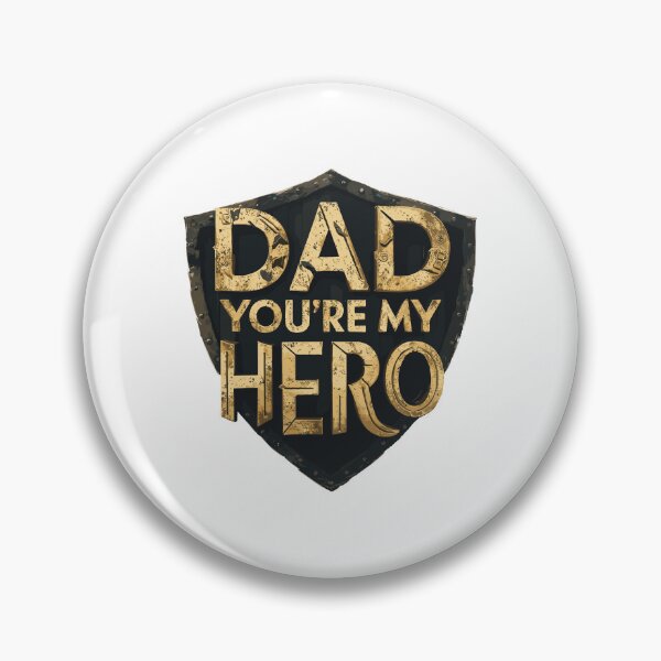 Item preview, Dad, You're My Hero - Rugged Shield Typography Art designed and sold by HahaHandlesHub.