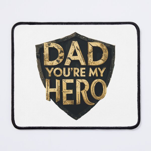 Item preview, Dad, You're My Hero - Rugged Shield Typography Art designed and sold by HahaHandlesHub.