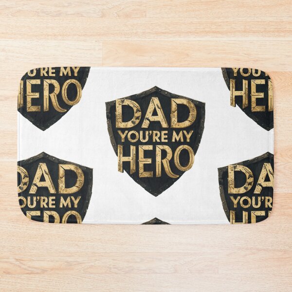 Item preview, Dad, You're My Hero - Rugged Shield Typography Art designed and sold by HahaHandlesHub.