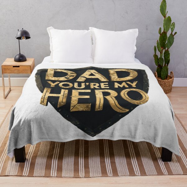Item preview, Dad, You're My Hero - Rugged Shield Typography Art designed and sold by HahaHandlesHub.