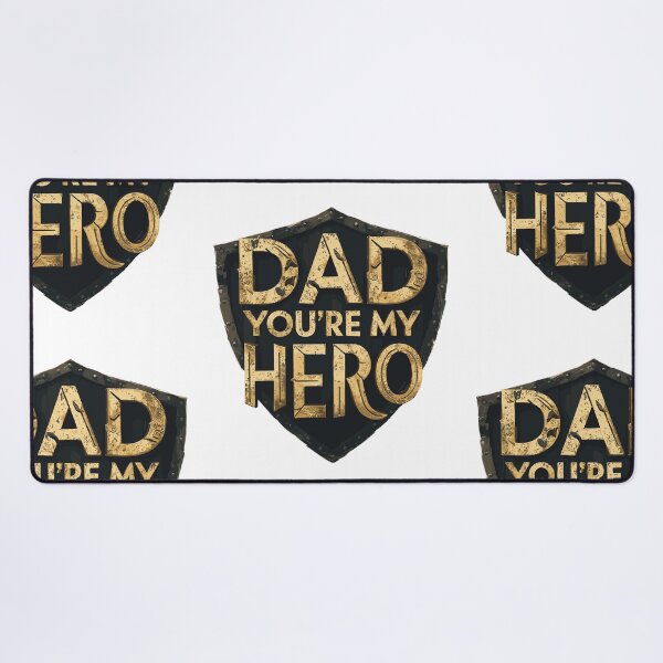 Item preview, Dad, You're My Hero - Rugged Shield Typography Art designed and sold by HahaHandlesHub.