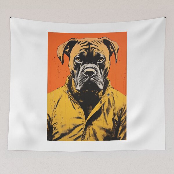 Item preview, Retro Boxer Dog Paint Drip  designed and sold by luvandsocial.