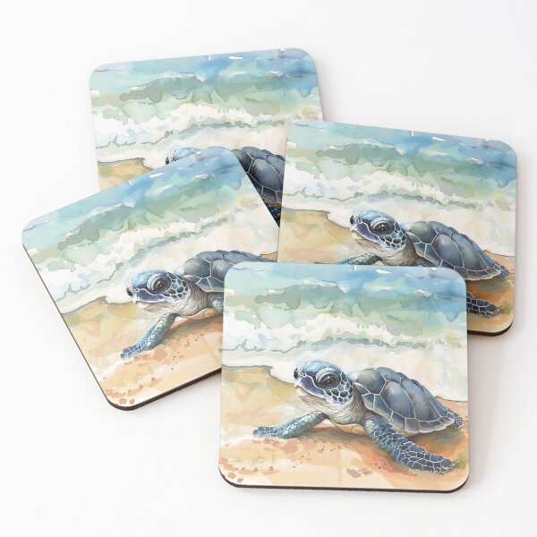 Item preview, Cute Sea turtle on beach  designed and sold by Inktown.