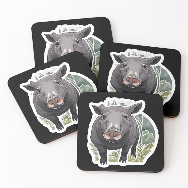 Item preview, Cute mountain tapir in leaves designed and sold by JacobsParadise.