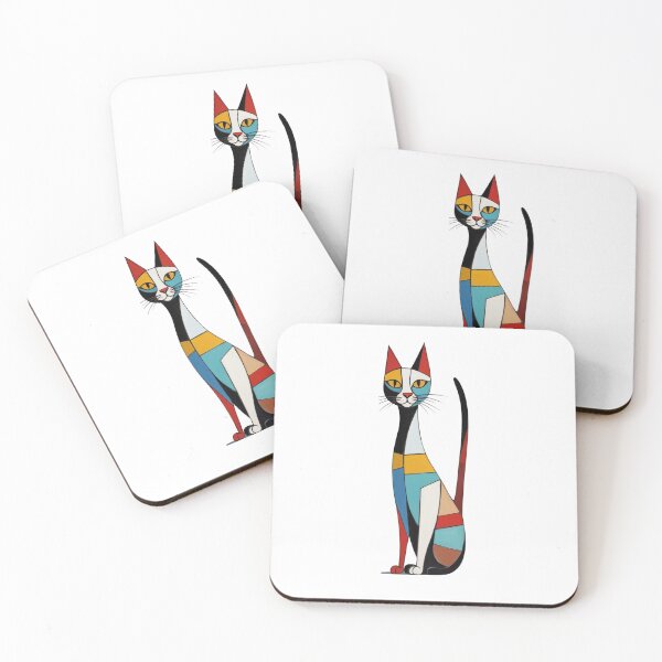 Item preview, Abstract Cat - Minimalistic Geometrical Cat designed and sold by MusesWhispers.
