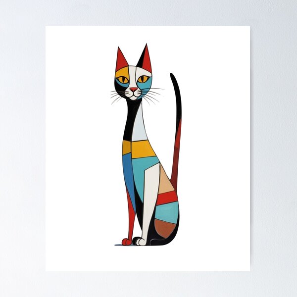 Item preview, Abstract Cat - Minimalistic Geometrical Cat designed and sold by MusesWhispers.