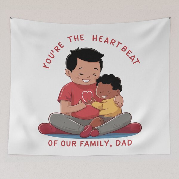 Item preview, You're the Heartbeat of Our Family, Dad - Tender Father's Day Art designed and sold by HahaHandlesHub.