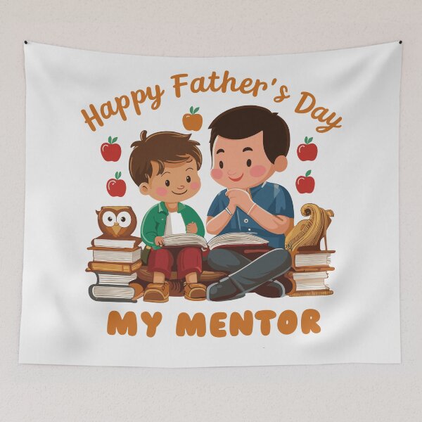 Item preview, Happy Father's Day, My Mentor - Heartwarming Father-Child Illustration designed and sold by HahaHandlesHub.