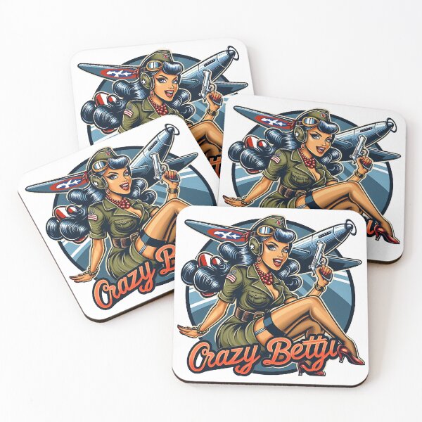 Item preview,  Crazy betty pilot girl from ww2 pinup designed and sold by Greenbessela.