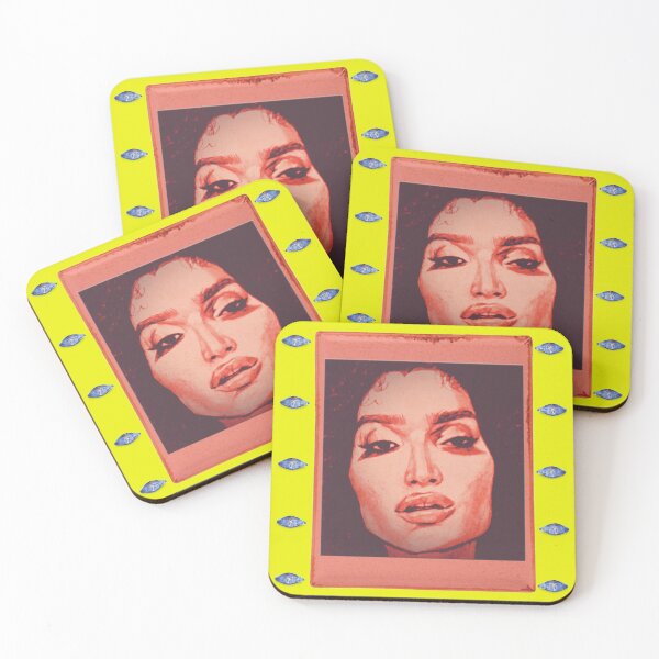 Item preview, Portrait Drawing of Indya Moore on Coral Plate designed and sold by bwasylewicz.