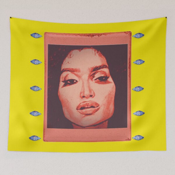 Item preview, Portrait Drawing of Indya Moore on Coral Plate designed and sold by bwasylewicz.