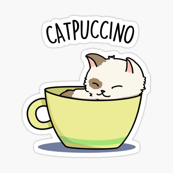 Cat Vinyl Stickers - Fun Cat Puns, Cute Cats, Fun Coffee Quotes – Zoee Xiao  Artworks