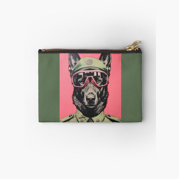 Item preview, 1940's Malinois in Pink Motorcycle Goggles and Uniform designed and sold by luvandsocial.