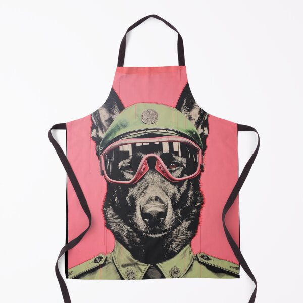 Item preview, 1940's Malinois in Pink Motorcycle Goggles and Uniform designed and sold by luvandsocial.