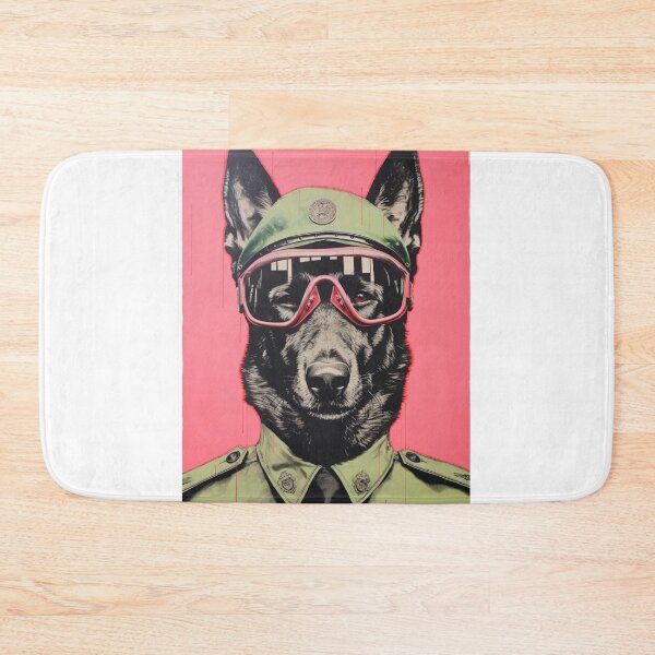Item preview, 1940's Malinois in Pink Motorcycle Goggles and Uniform designed and sold by luvandsocial.