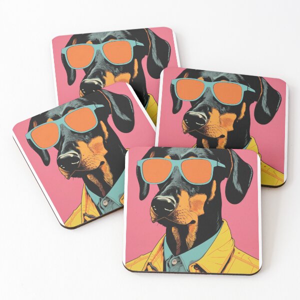Item preview, 80's Cartoon Doberman Pinscher wearing Shades designed and sold by luvandsocial.