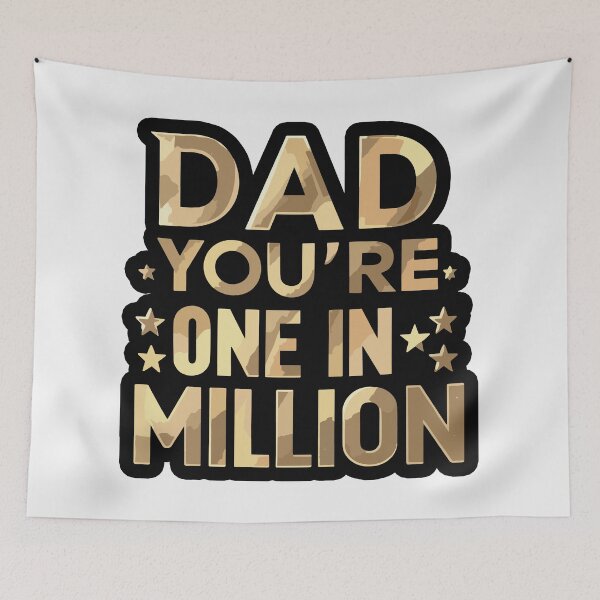Item preview, One in a Million Dad! Metallic Typography Art designed and sold by HahaHandlesHub.