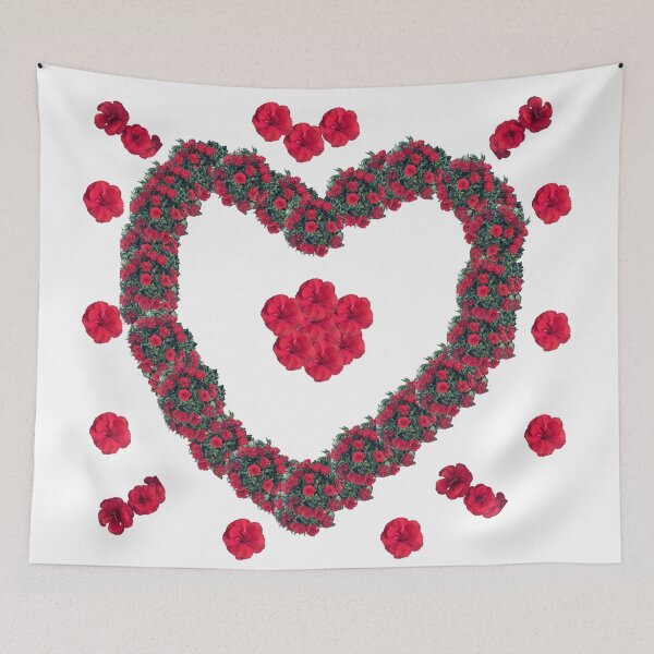 Item preview, Romantic Red Floral Heart Design - Perfect for Shower Curtains, Pillows, Aprons, Duvets, and Comforters designed and sold by Suzana Djordjevic.