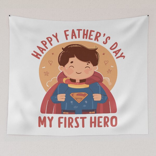 Item preview, My First Hero - Nostalgic Father's Day Illustration designed and sold by HahaHandlesHub.