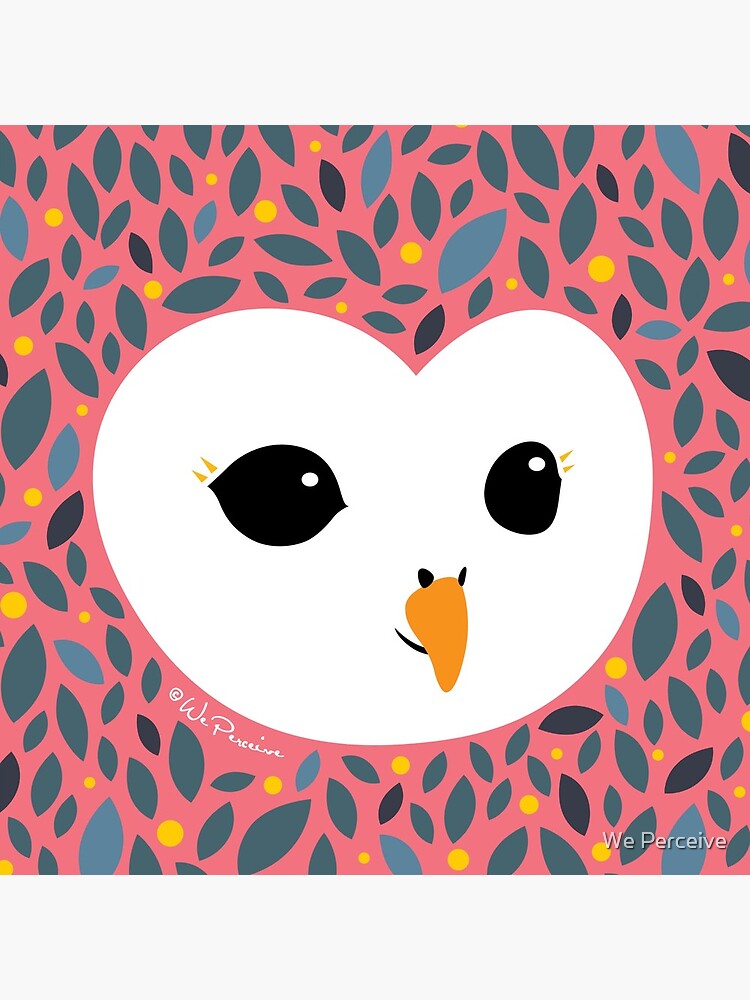 Adorable TAWNY OWL (Strix aluco) with background in PEACHY PINK by CitizenWong