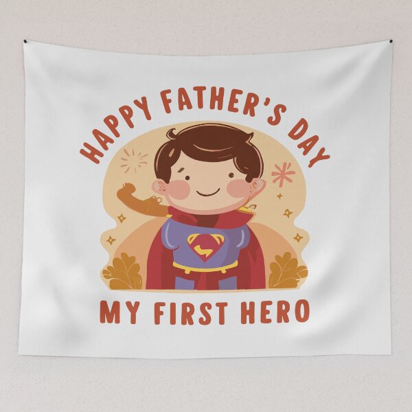 Item preview, My First Hero: Nostalgic Father's Day Sticker designed and sold by HahaHandlesHub.