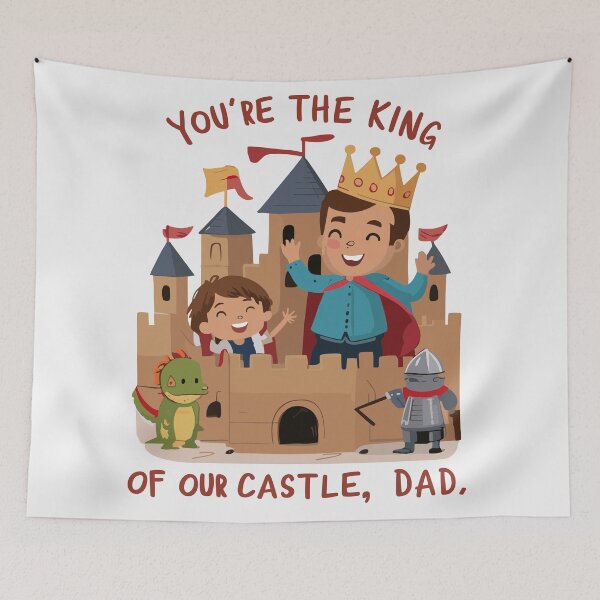 Item preview, King of Our Castle: Father and Child Illustration Father's Day Art designed and sold by HahaHandlesHub.