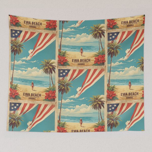 Item preview, Ewa Beach Hawaii USA Vintage Travel Tourism  designed and sold by TravelersGems.