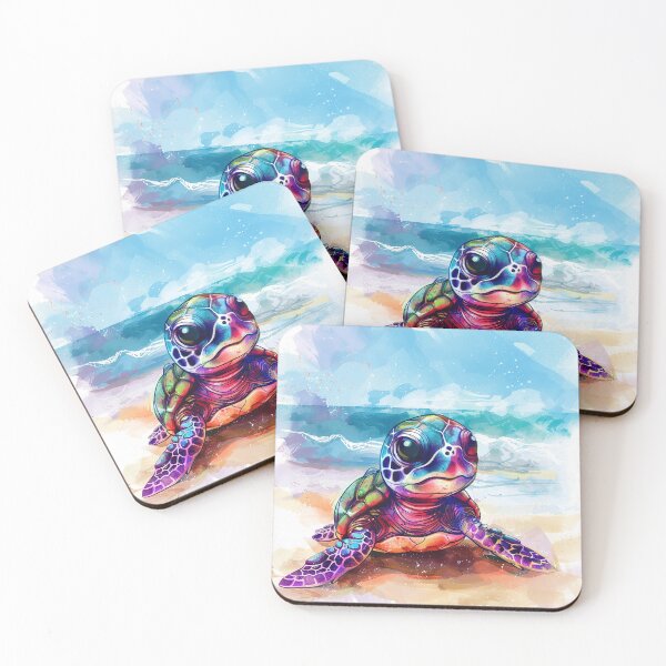 Item preview, Colorful  Cute baby Sea turtle on beach  designed and sold by Inktown.