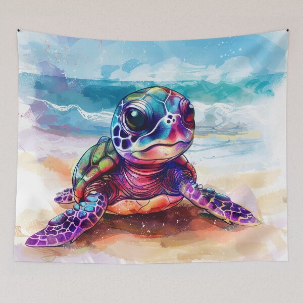 Item preview, Colorful  Cute baby Sea turtle on beach  designed and sold by Inktown.