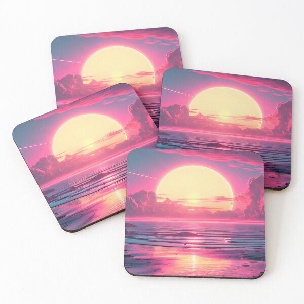 Item preview, The Perfect Retro Wave Scenic Neon Beach Sunset designed and sold by sublimepw.