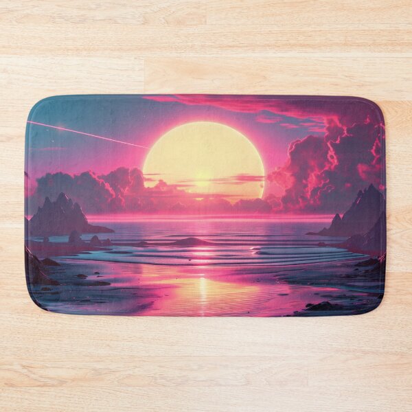 Item preview, The Perfect Retro Wave Scenic Neon Beach Sunset designed and sold by sublimepw.